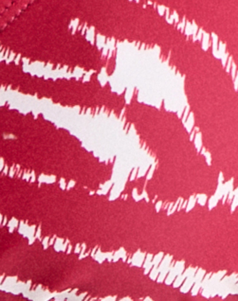 Lentra Bikini Bottom in Zebra Red with Beads