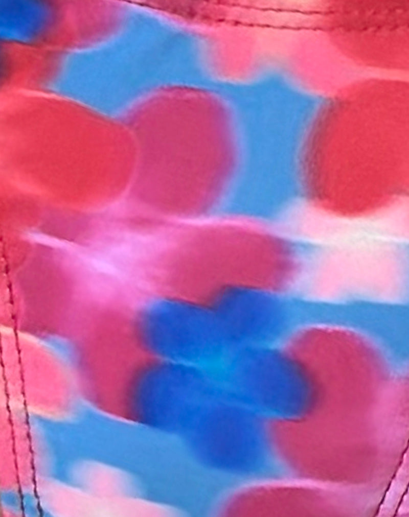 Lentra Bikini Bottom in Blurred Flower Blue and Pink