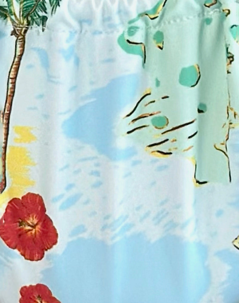 Pami Bikini Top in Bali Blue with Beads