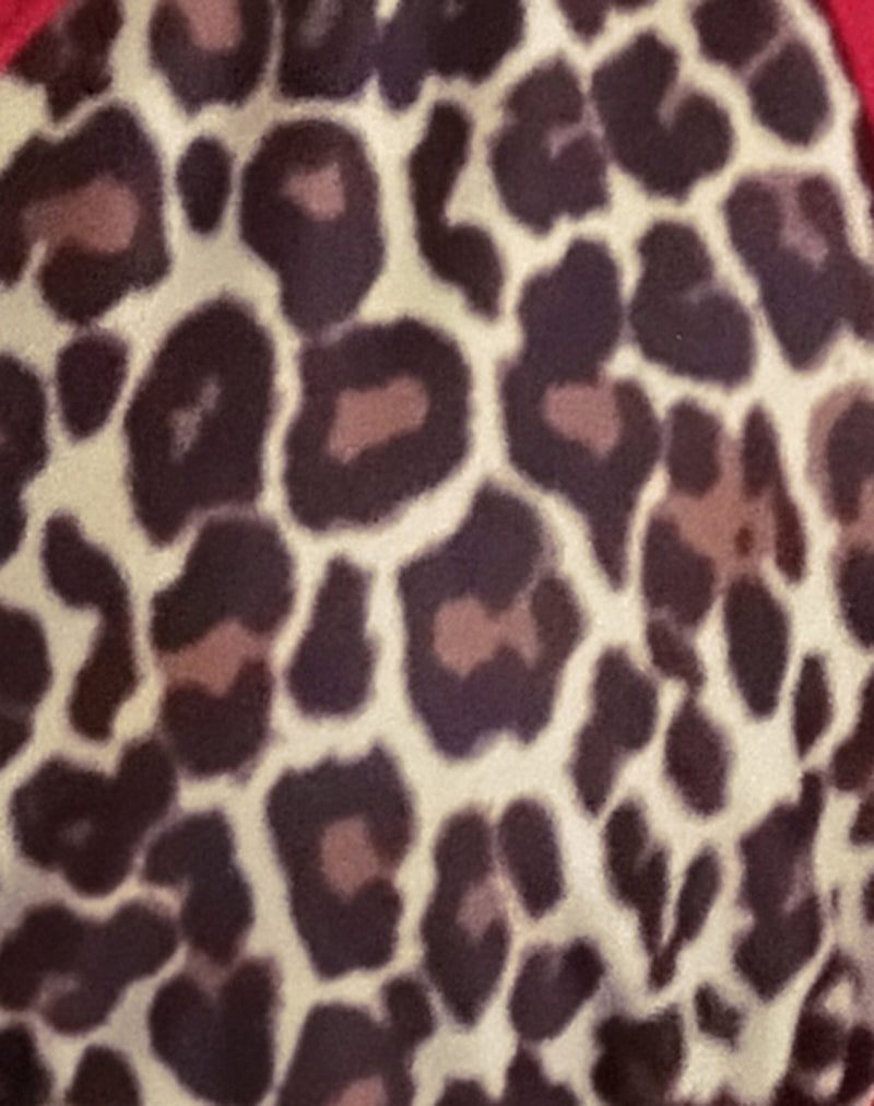 Pami Bikini Top in Rar Leopard with Contrast Ties