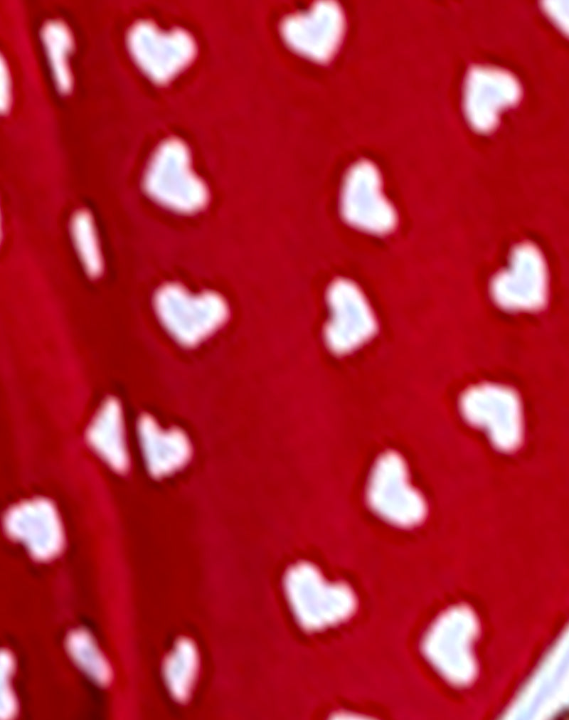 Lentra Contrast Bottom In Red And White Heart