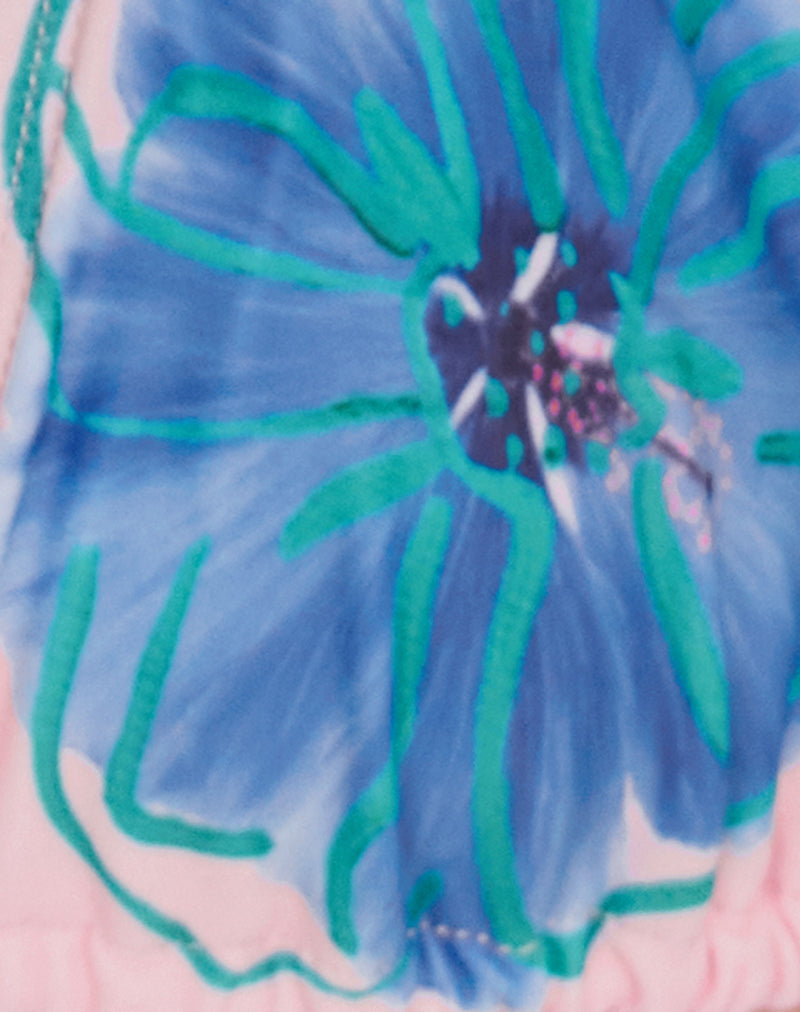 Pami Bikini Top in Pink and Blue Watercolour Flower