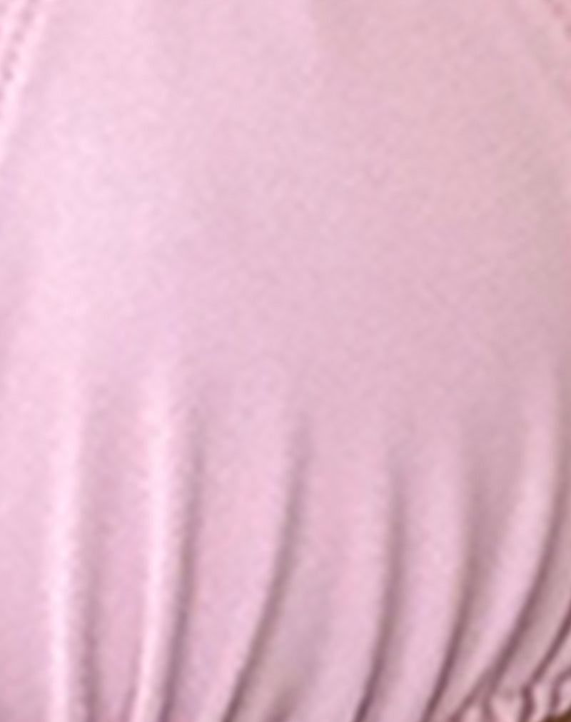 Pami Bikini Top in Sakura Shimmer with Red Strap and Bow