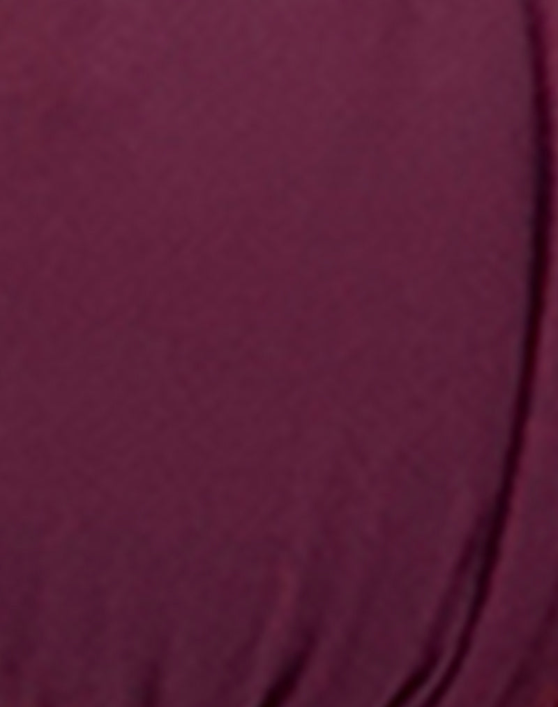 Pami Bikini Top in Wine Shimmer with Sakura Strap and Bow