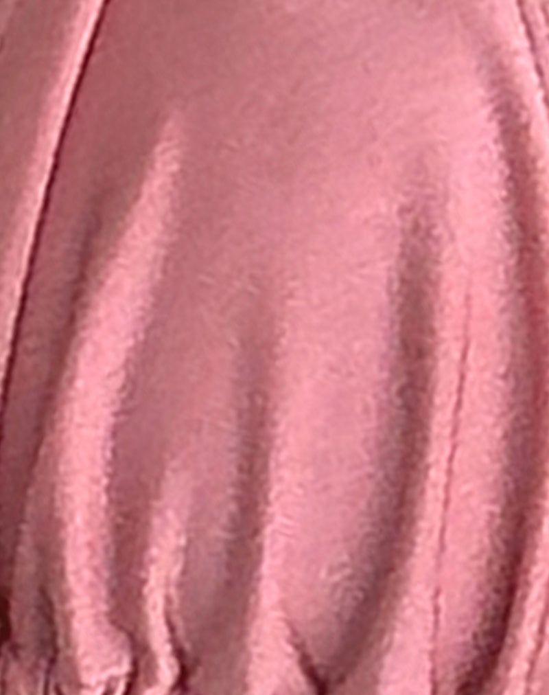 Pami Bikini Top in Pink Shimmer with Black Bow