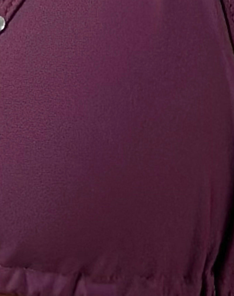 Pami Bikini Top in Burgundy with Studs