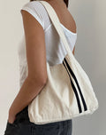 Pardi Canvas Bag in Ecru with Black Stripe
