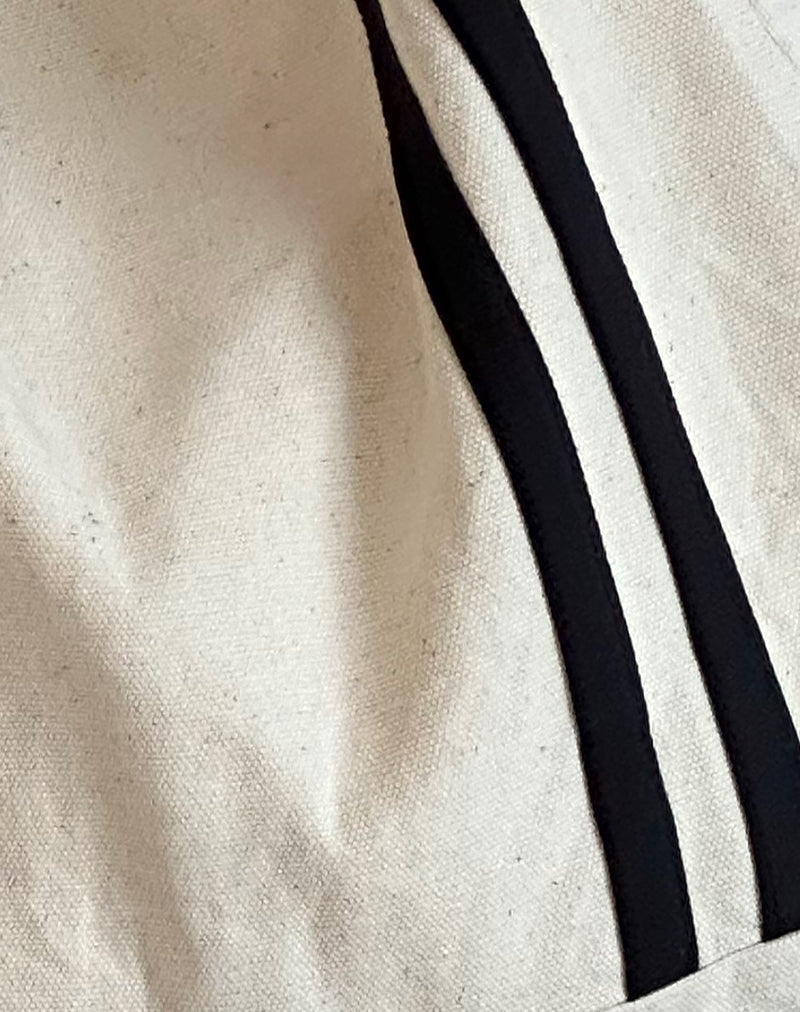 Pardi Canvas Bag in Ecru with Black Stripe
