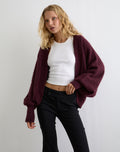 Pasha Shrug Cardigan in Dark Cherry