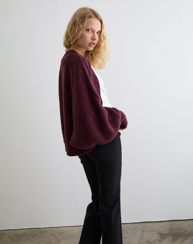 Pasha Shrug Cardigan in Dark Cherry