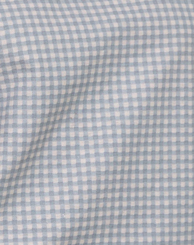 Pasila Top in Mini Gingham Blue and Grey