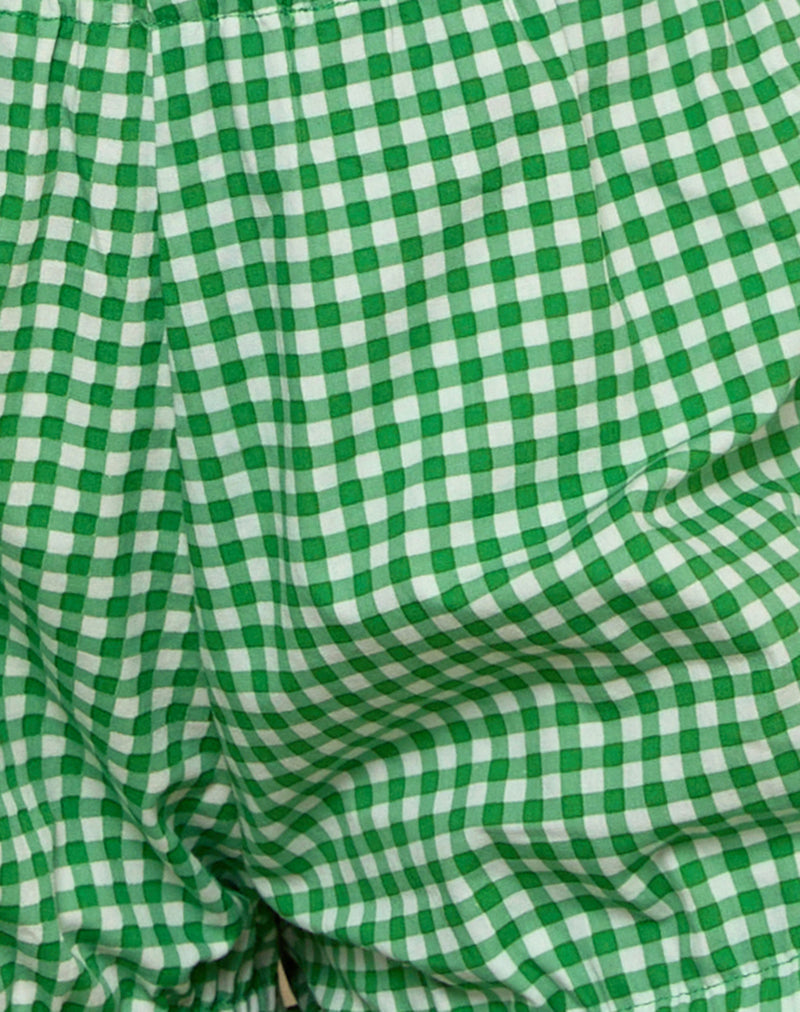 Piculana Short in Mini Gingham Green