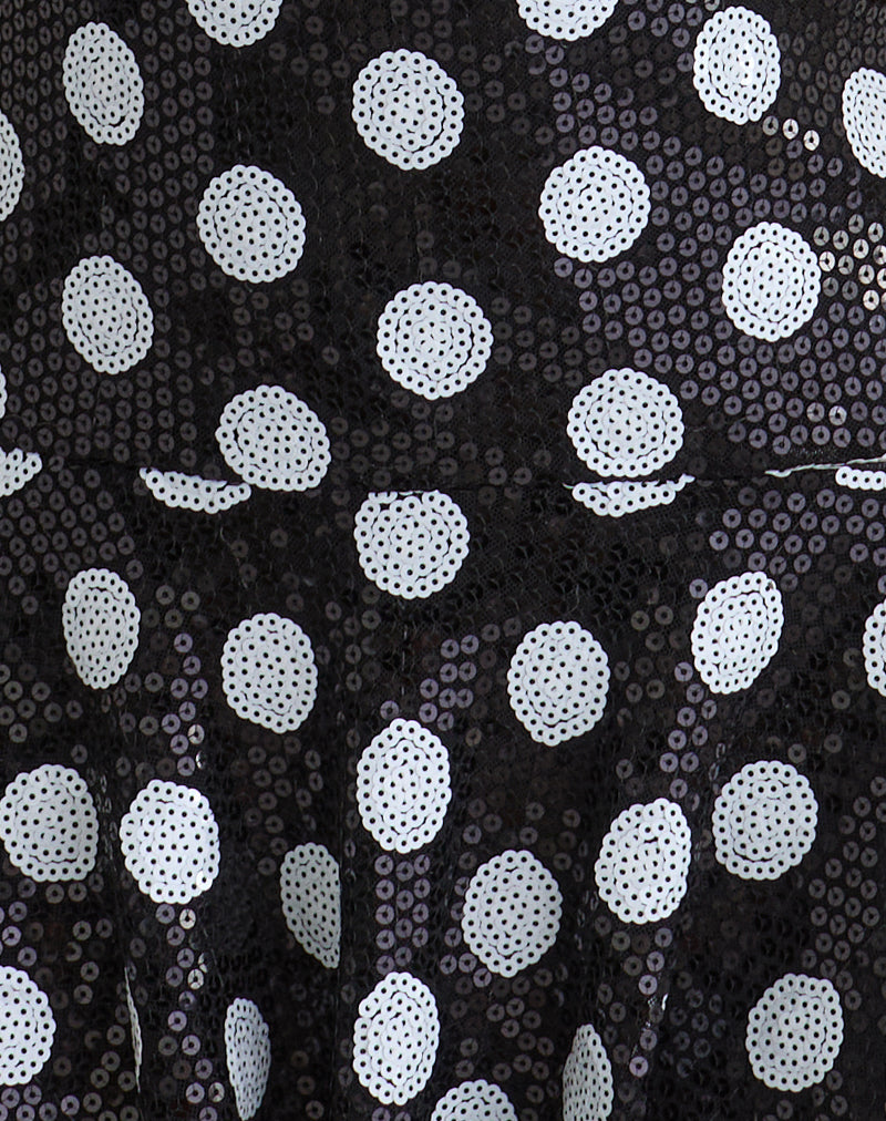 Pipo Mini Dress in Polka Sequin Monochrome