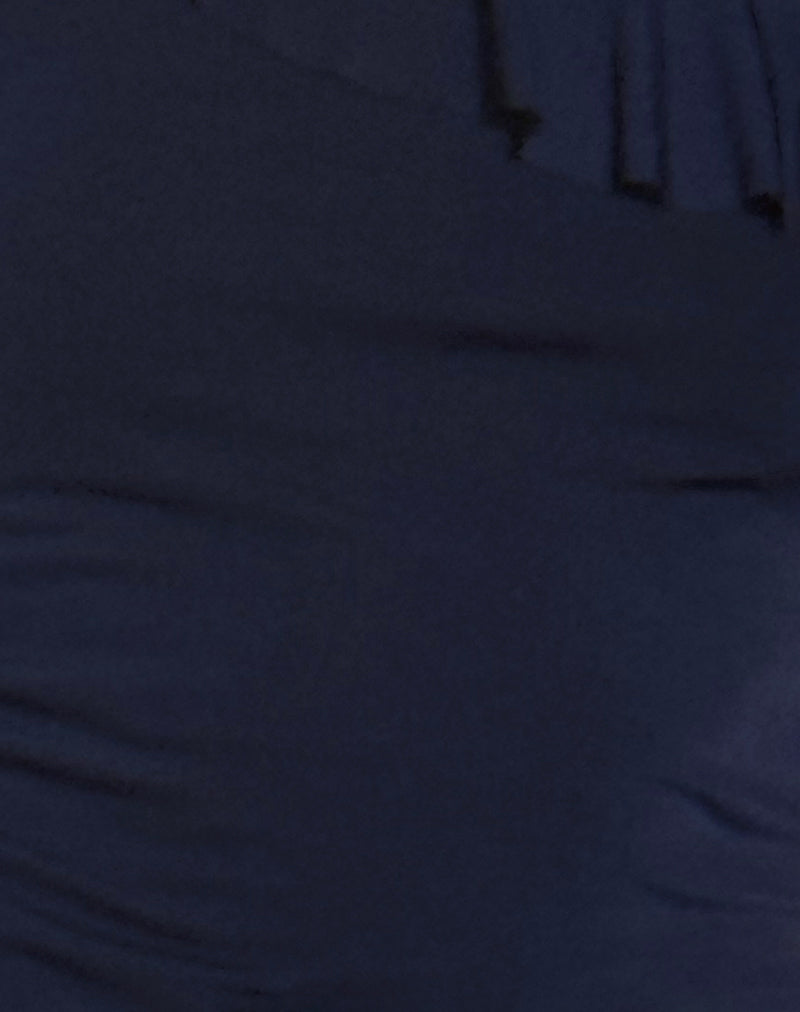 Polly Asymmetric Frill Top in Navy