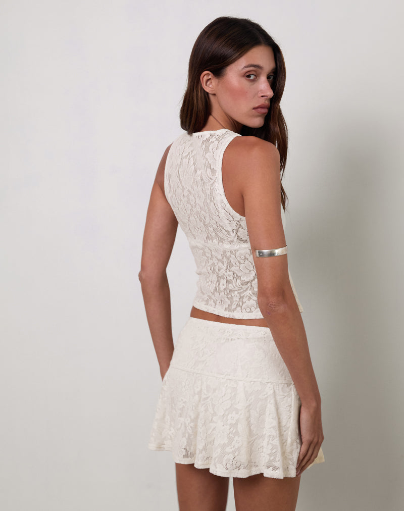 Polovina Sleeveless Top in Hibiscus Crochet Lace Ivory