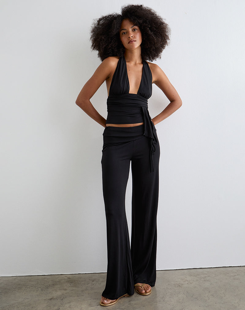 Donata Trouser in Black with Belt