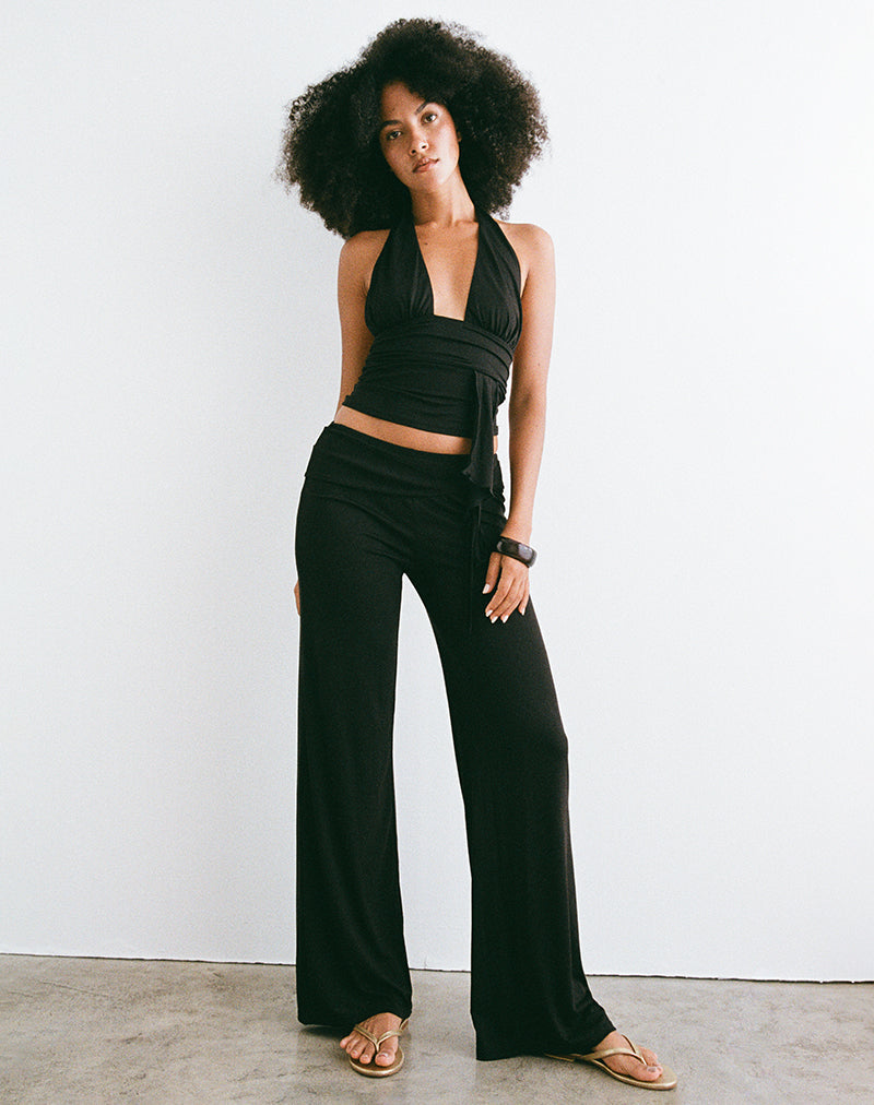 Donata Trouser in Black with Belt