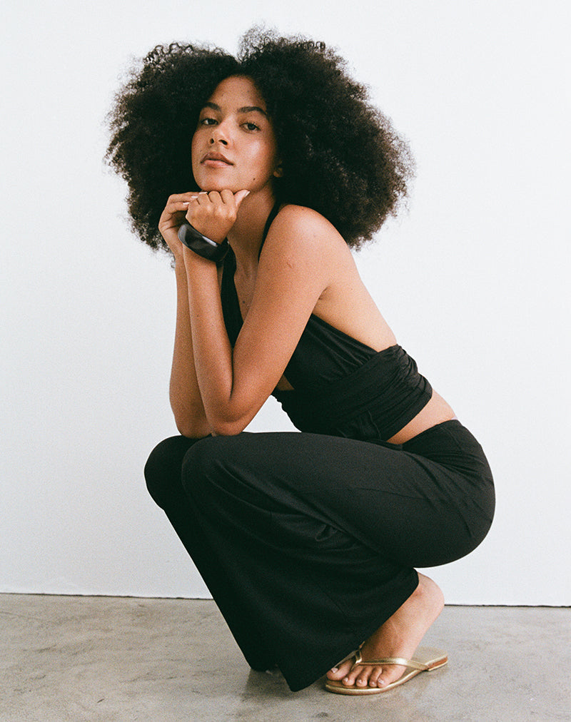 Donata Trouser in Black with Belt