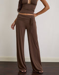 Donata Trouser in Cupro Dark Brown