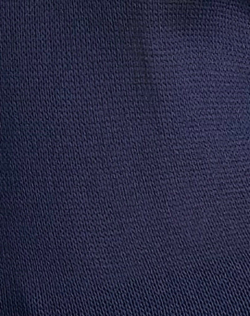 Priscila Halter Top in Sheer Knit Navy