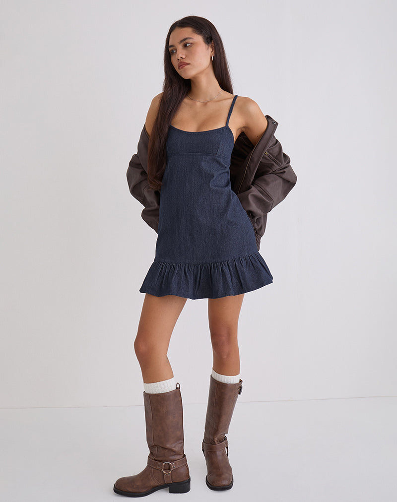 Pamina Mini Dress in Denim Indigo