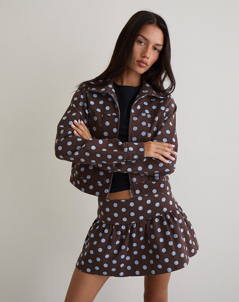 Quorra Jacket in Mono Polka Brown