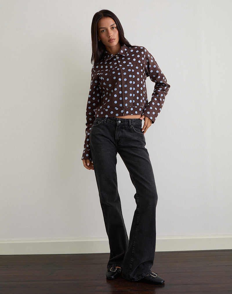 Quorra Jacket in Mono Polka Brown