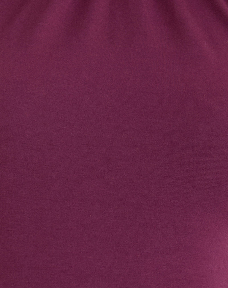 Raceline Halterneck Top in Rayon Jersey Deep Purple