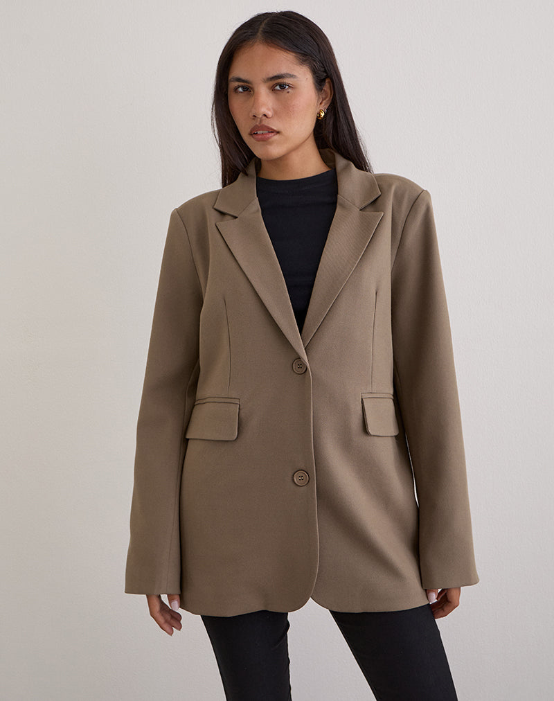 Maiwa Blazer in Textured Tailoring Beige