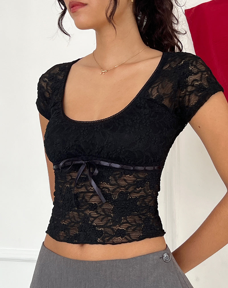 Rada Top in Lace Black