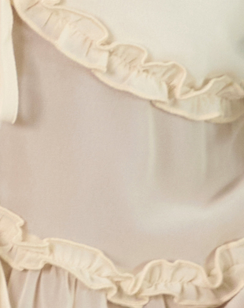 Raeya Tie Front Cami Top in Chiffon Cream