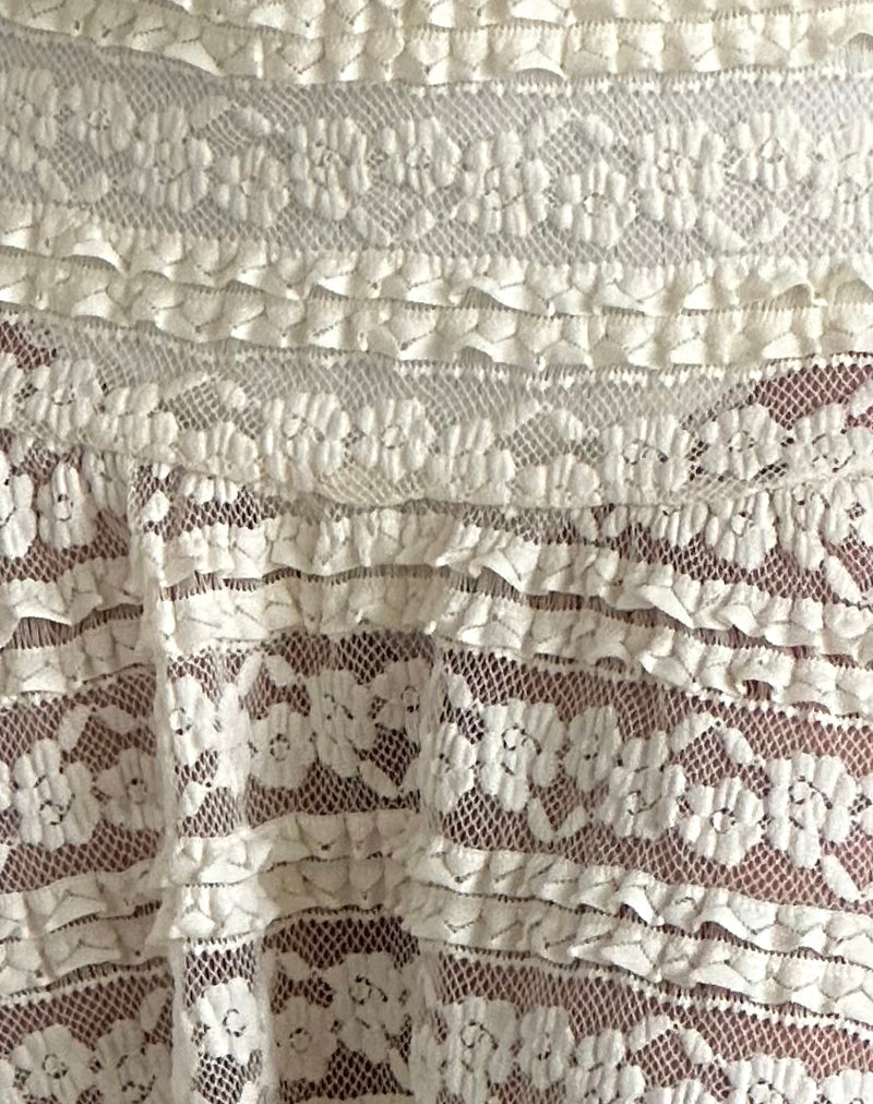 Ragna Unlined Mini Skirt in Ivory Lace