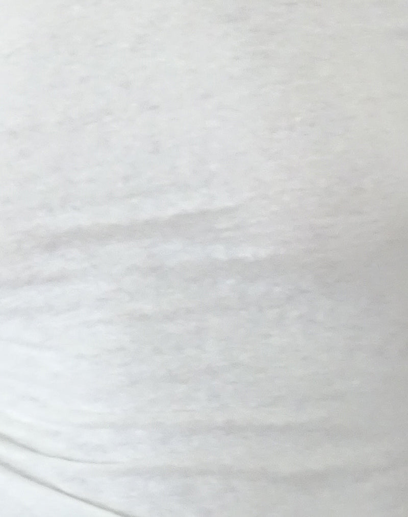 Ralda Curved Hem Top in Cotton Hemp White