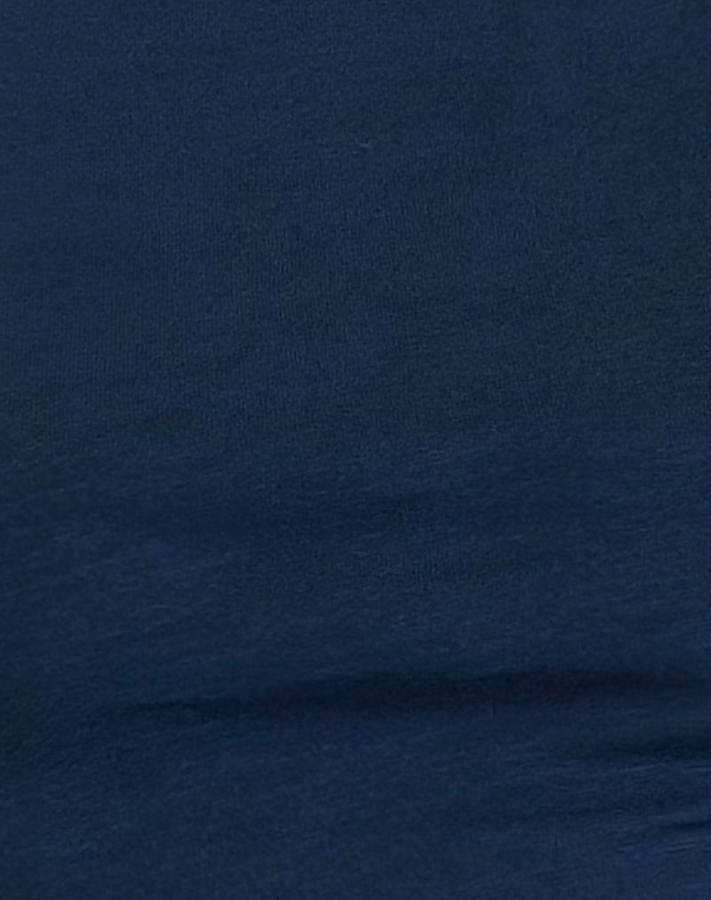 Ralda Curved Jersey Tee in Navy