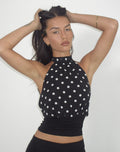 Rania Backless Top in Polka Dot Black and White