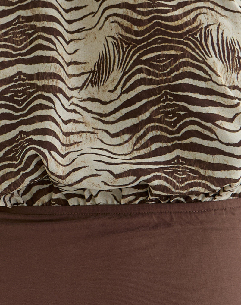 Rania Top in Chiffon Wild Animal Align Brown
