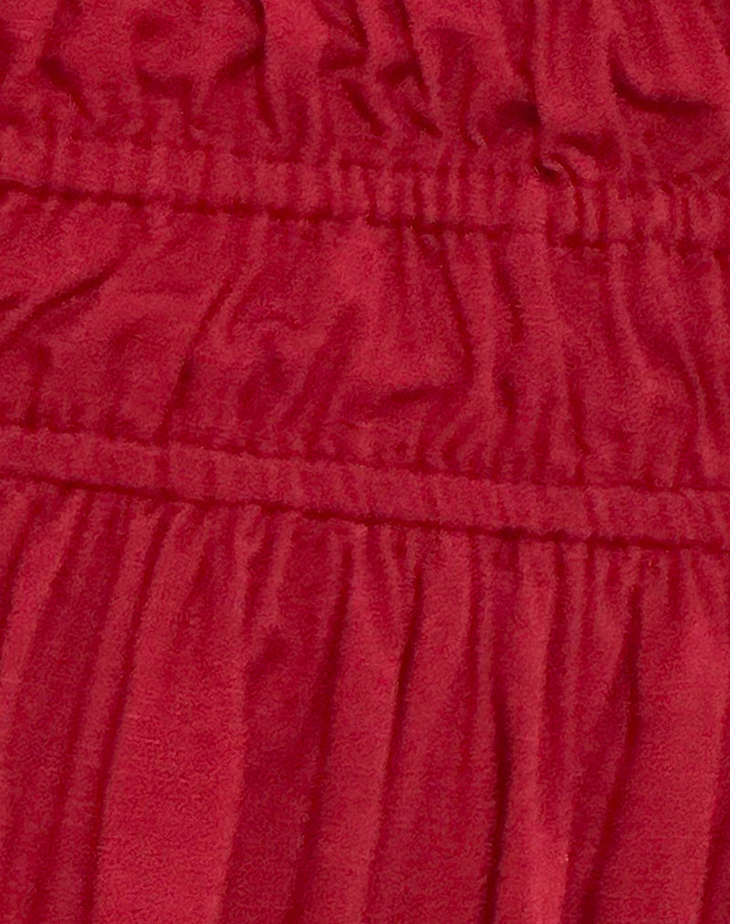 Rasmil Bubble Mini Dress in Adrenaline Red