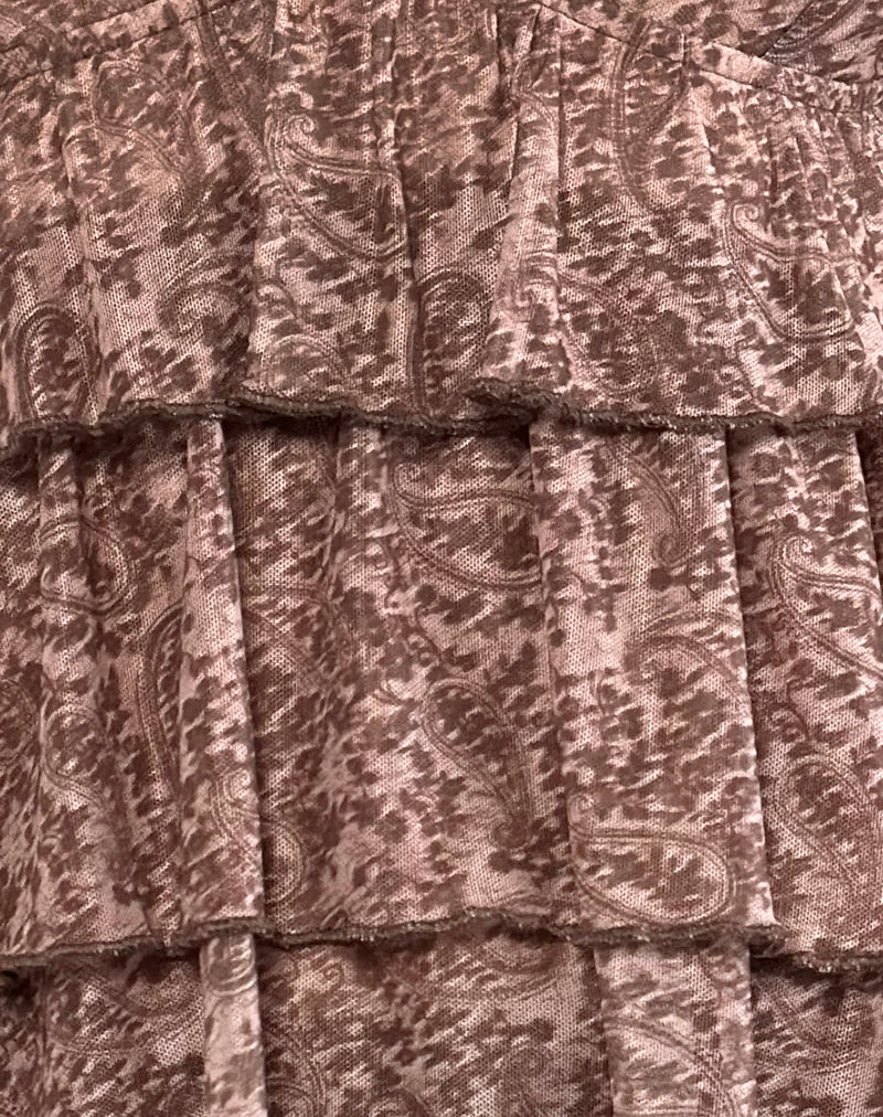 Ratilu Cami Top in Mesh Vintage Paisley Pink