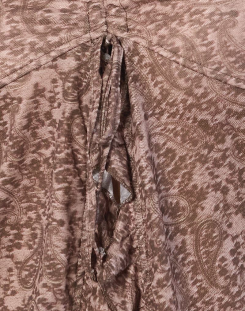 Ratu Top in Mesh Vintage Paisley Pink