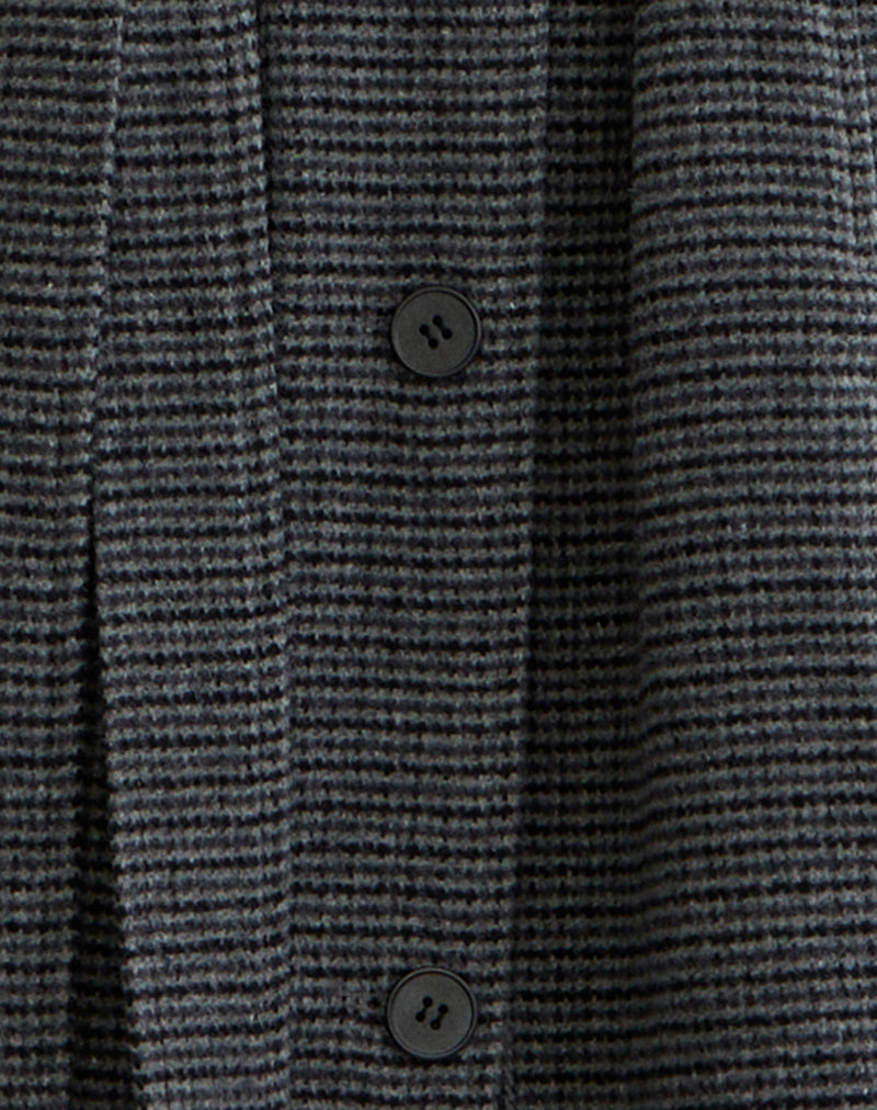 Ravari Belted Trench Coat in Charcoal Check