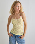 Redum Cami Top in Yellow Lace