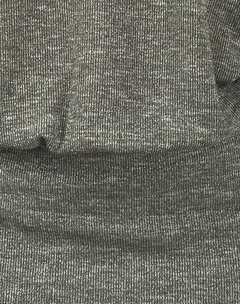 Reeta Mini Dress in Glitter Knit Khaki