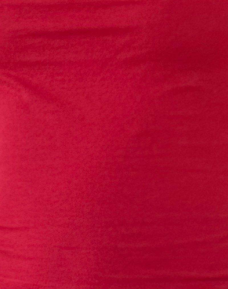 Requa Short Sleeve Square Neck Top in Adrenaline Red