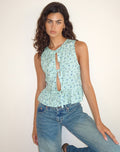 Revata Tie Front Top in Pretty Petal Green