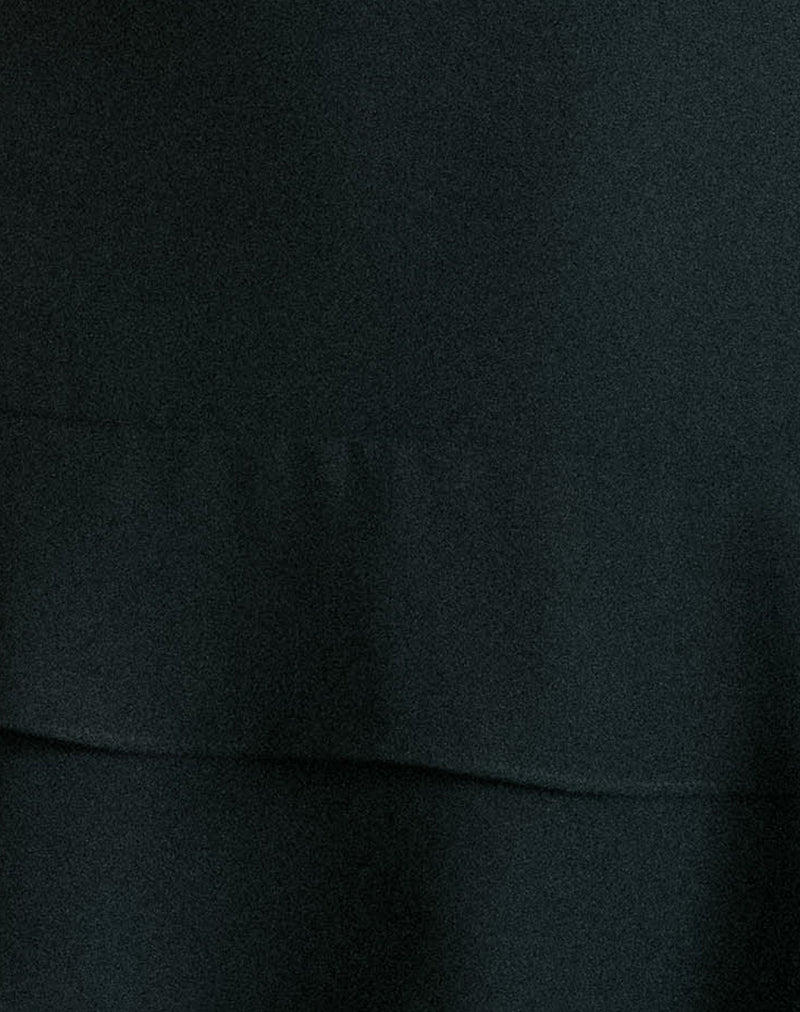 Riasi Ruffle Mini Dress in Chiffon Black