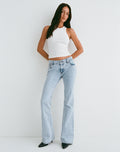 Rigid Low Rise Flare Jeans in 80s Light Wash
