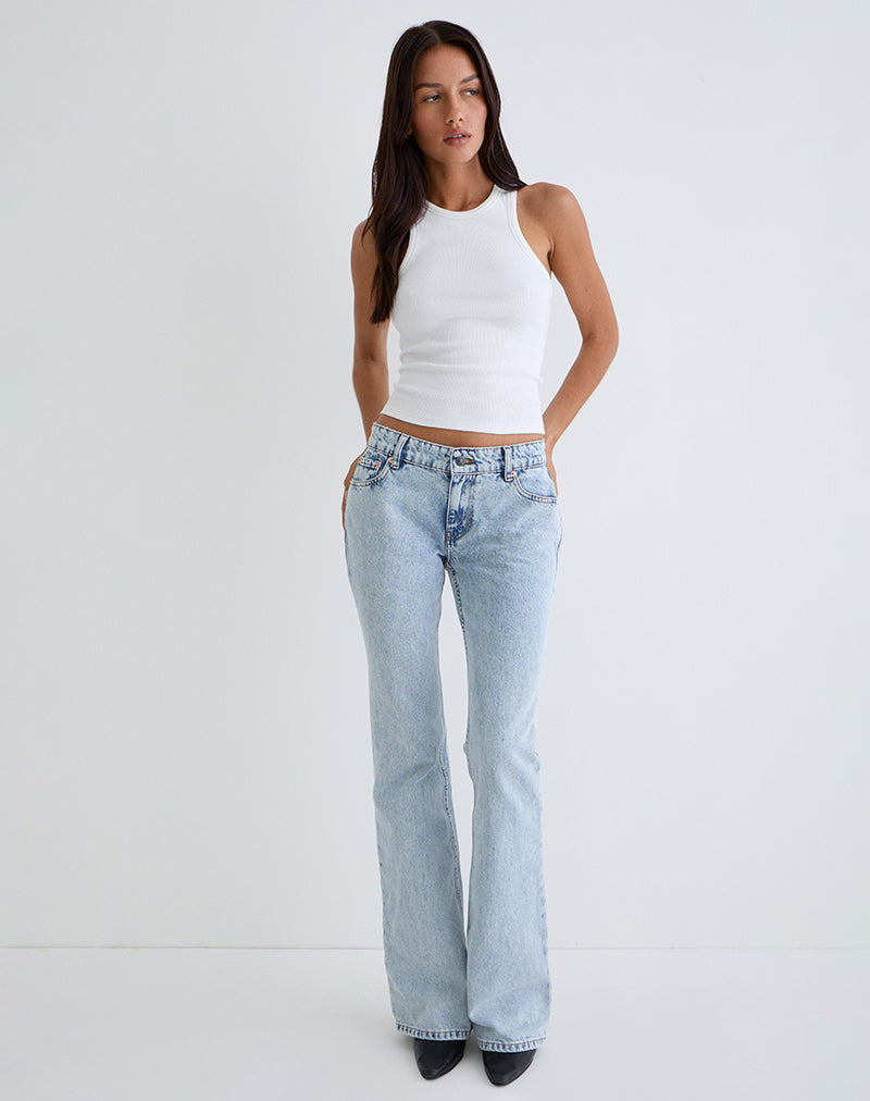 Rigid Low Rise Flare Jeans in 80s Light Wash