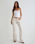Rigid Low Rise Flare Jeans in Off White