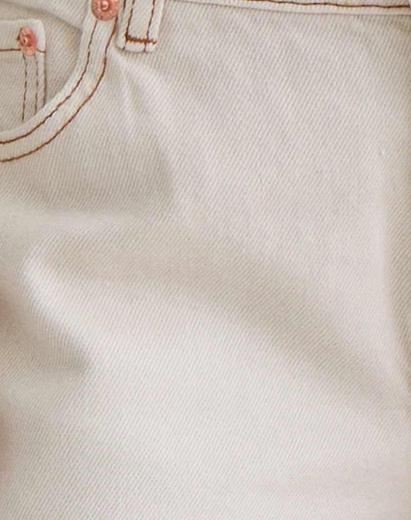 Rigid Low Rise Flare Jeans in Off White