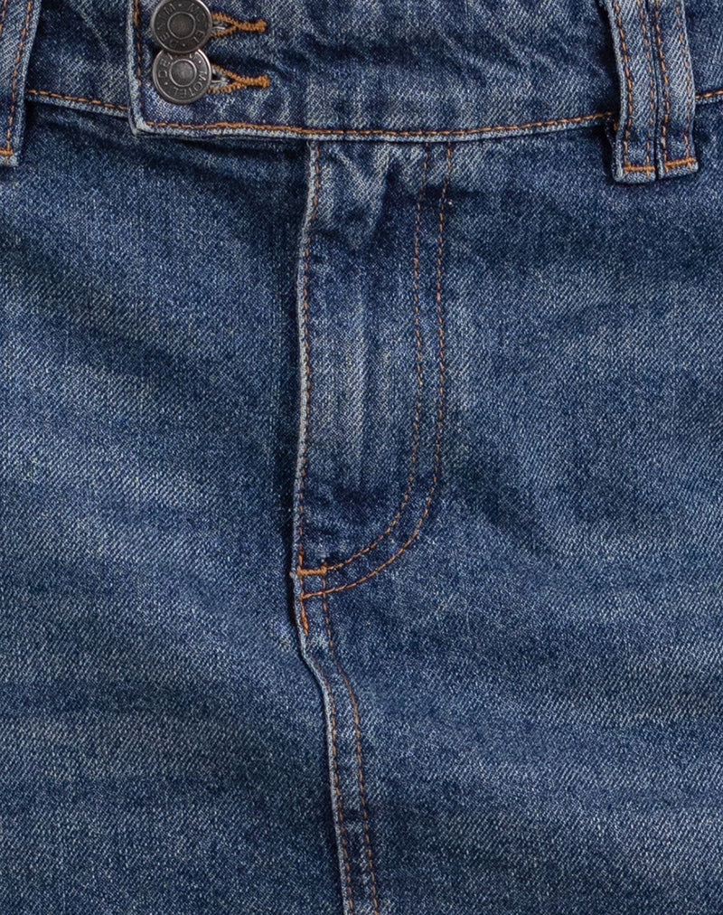Rigid Micro Denim Skirt in Heritage Blue